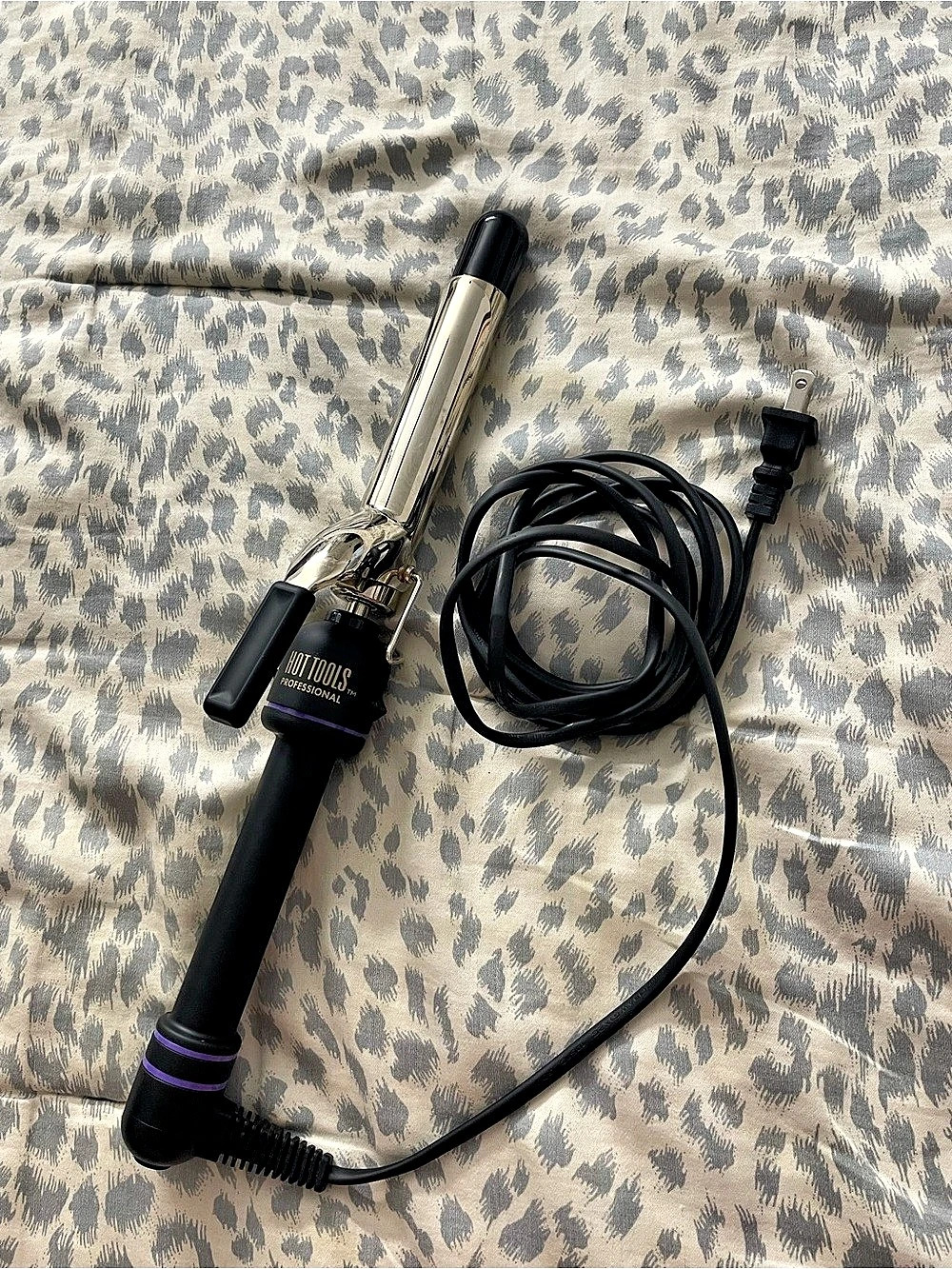 Hot Tools Professional Spring Curling Iron Black & Silver